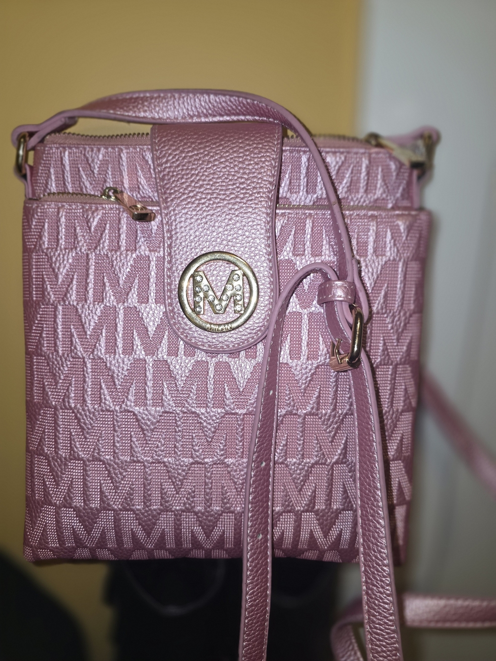Michael Kors Pink Signature MK-Pattern Crossbody